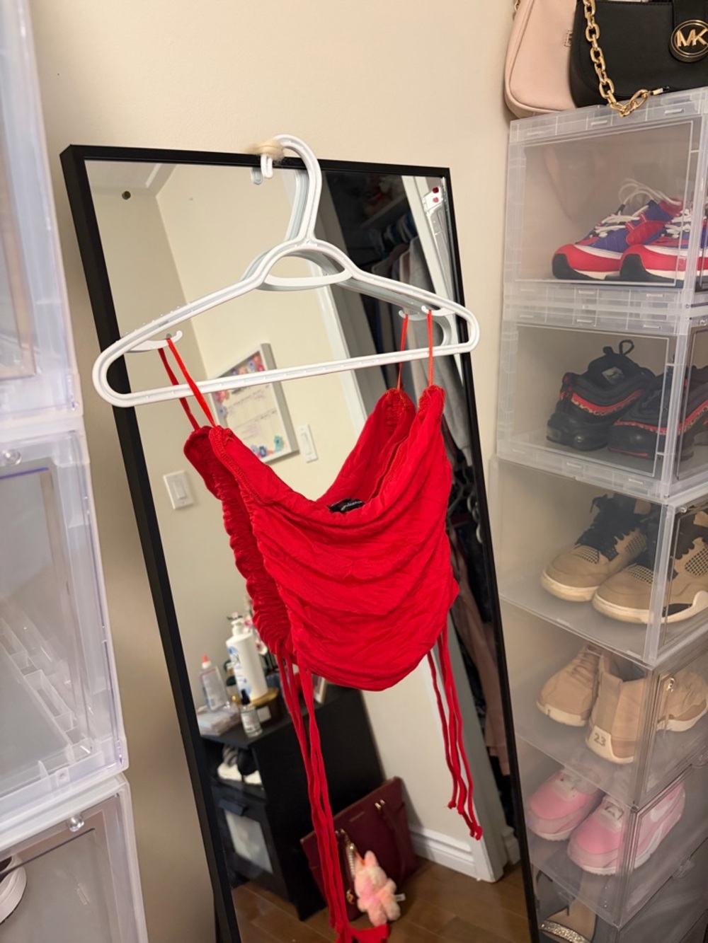 Ambiance Red Ruched Tube Top - Picture 2 of 3